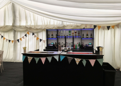Decorated modern mobile bar for hire