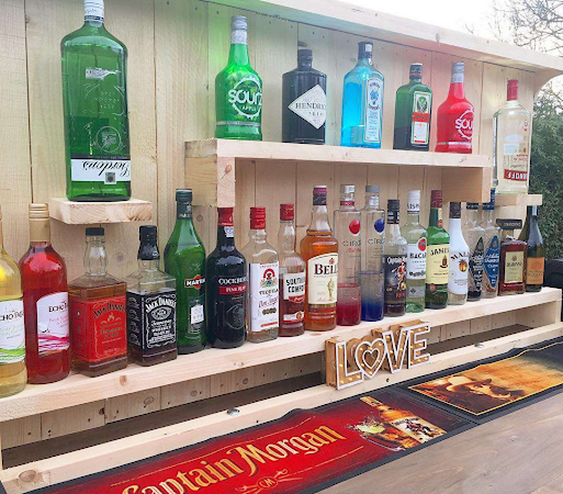 Drinks bar with spirits in Gloucestershire