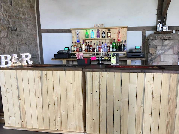 Mobile bar hire with wooden panels